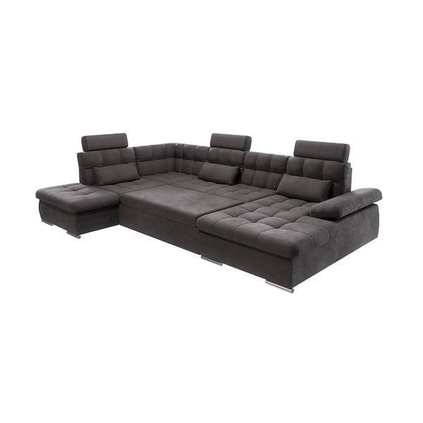 Antracytowy rozkładany narożnik ze schowkiem (lewostronny/w kształcie litery U) Merkur – Ropez-image-2