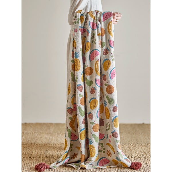 Koc dziecięcy z bawełny z recyklingu 130x160 cm Fruitta – Bloomingville Mini-image-3