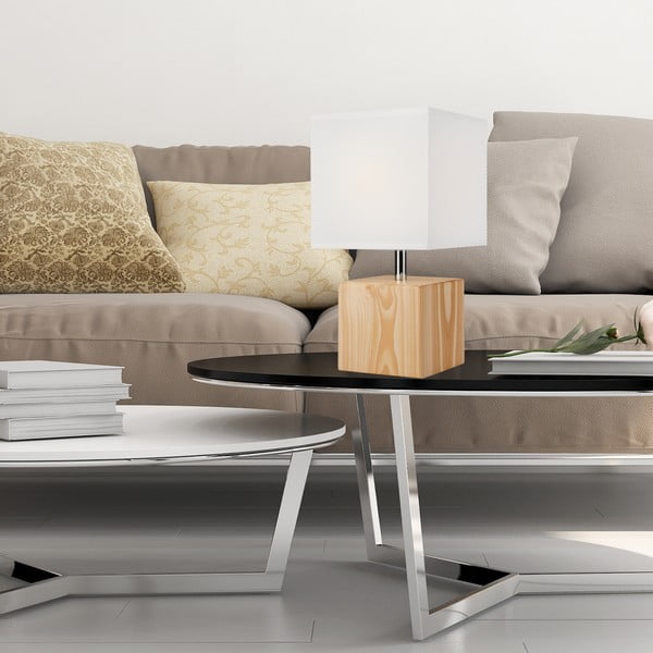 Jasnobrązowa lampa stołowa z tekstylnym kloszem (wys. 29,5 cm) Natura – LAMKUR-image-2