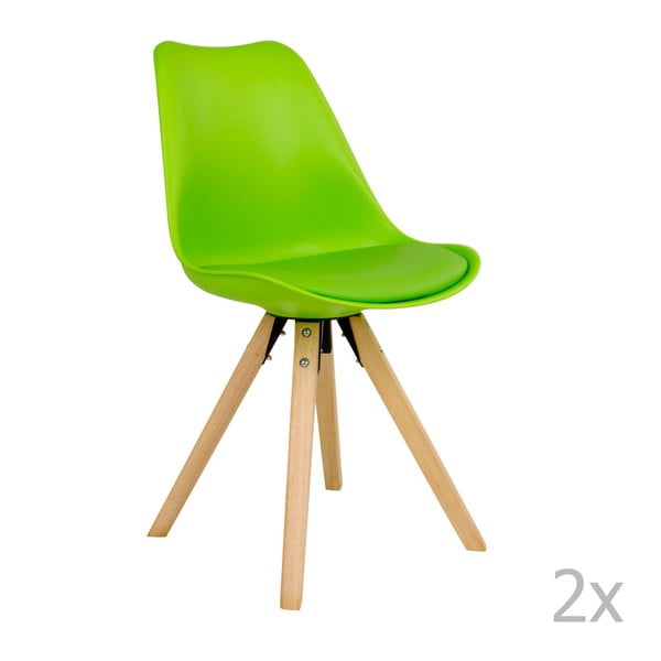 Zestaw 2 zielonych krzeseł House Nordic Bergen