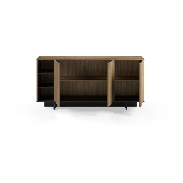 Czarna/w naturalnym kolorze szafka w dekorze dębu 170x80x40 cm Cequoia – Marckeric-image-3