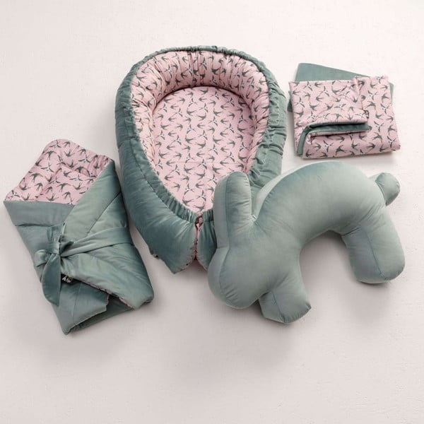 Miętowa poduszka do karmienia Velvet Bunny – Yellow Tipi-image-1