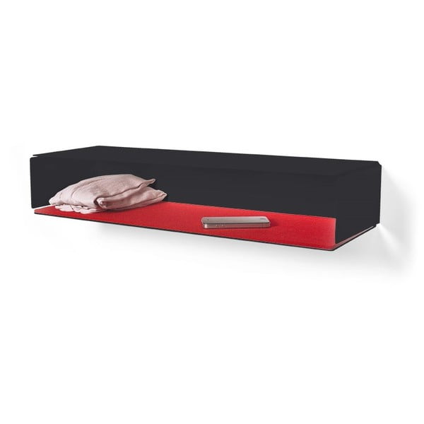 Czarna półka z czerwoną podkładką filcową Konstantin Slawinski Side Box