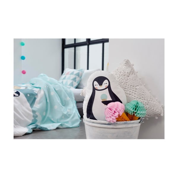 Poduszka z czystej bawełny Happynois Penguin, 40x30 cm-image-2