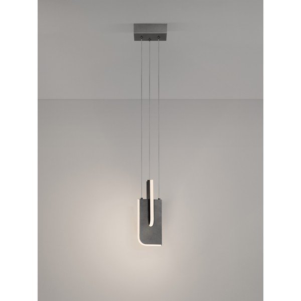 Jasnoszara metalowa lampa wisząca LED ze ściemniaczem Totem – Nova Luce-image-3