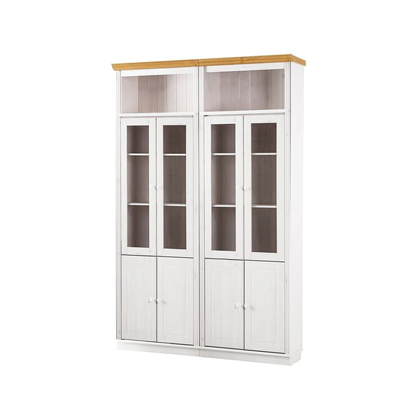 Biała witryna z litego drewna sosnowego 148x223 cm Anita – Støraa-image-1