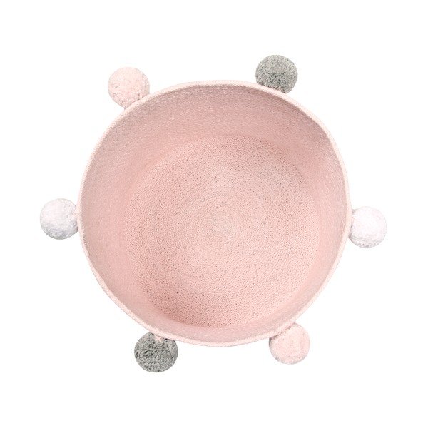 Jasnoróżowy tekstylny dziecięcy kosz na zabawki ø 30x30 cm Bubbly – Lorena Canals-image-3