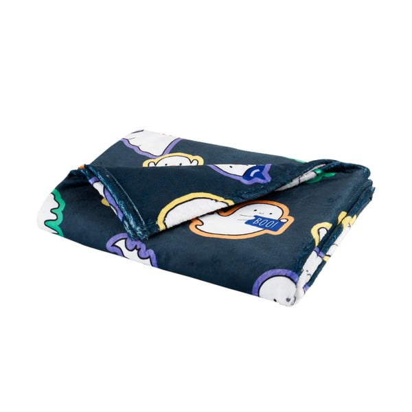 Czarny koc z motywem Halloween z mikropluszu 130x170 cm Halloween Ghosts – Catherine Lansfield