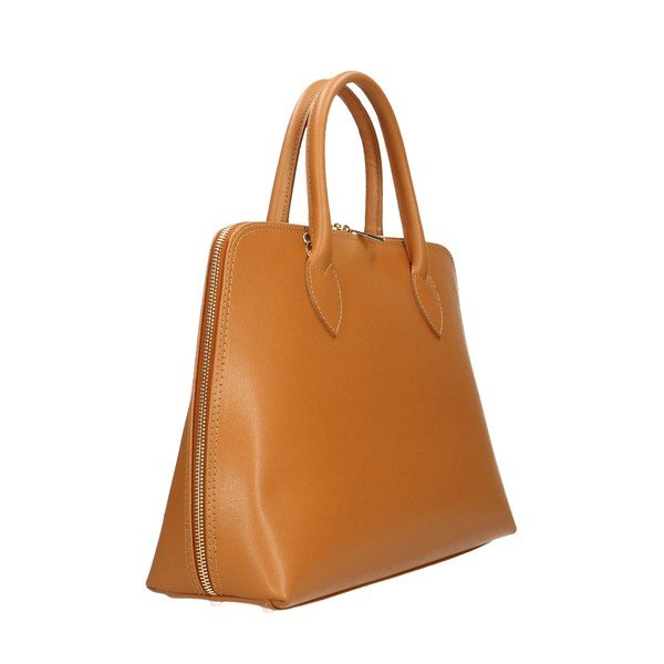 Brązowa skórzana torebka Chicca Borse Arancio-image-1