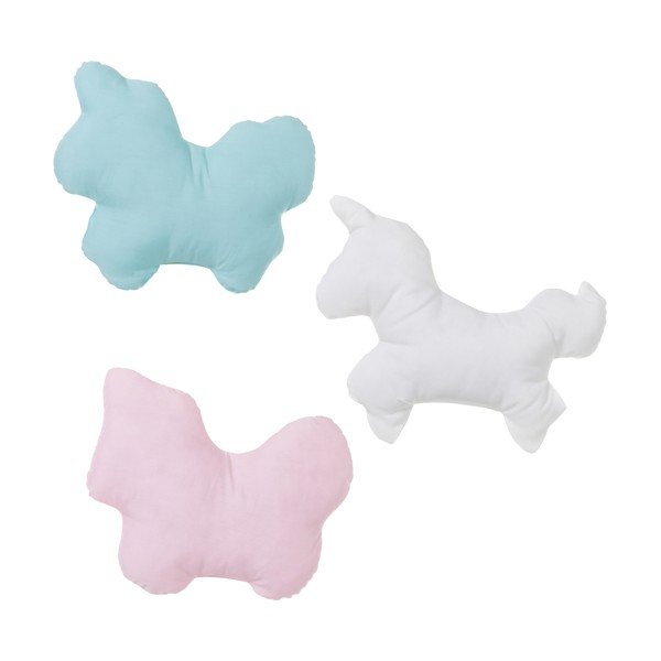 Zestaw 3 kolorowych poduszek w kształcie jednorożca Unimasa, 34x30 cm-image-1