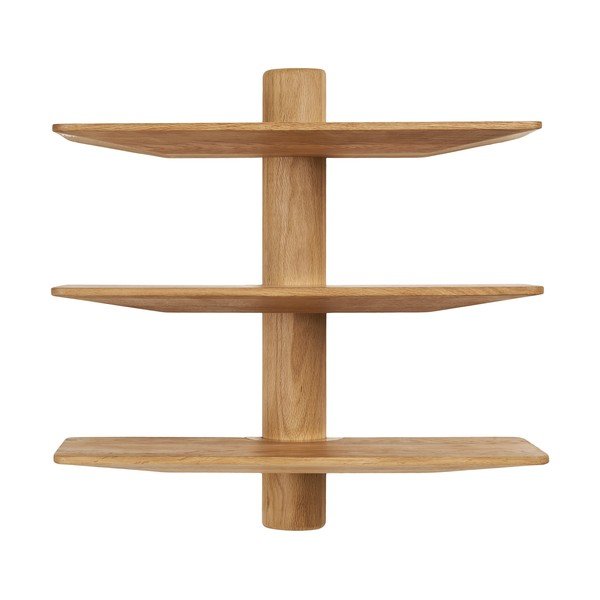 Wielopoziomowa półka z litego drewna dębowego w jasnym naturalnym kolorze 55 cm Calcata – House Nordic-image-3
