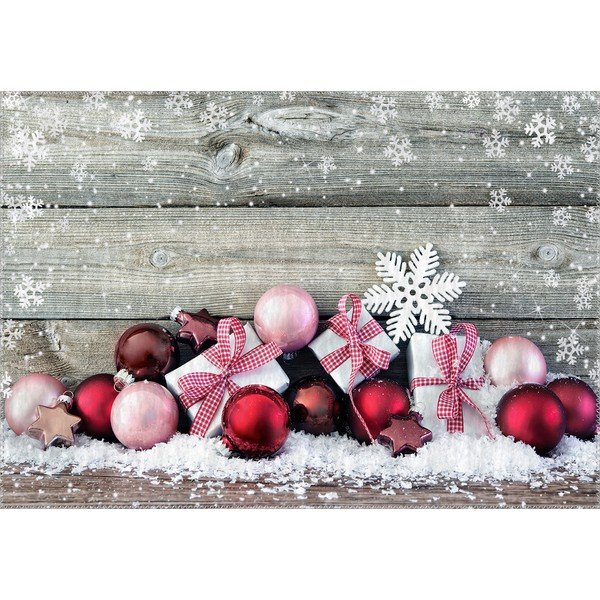 Dywan Vitaus Christmas Period Red Rustic Balls, 50x80 cm