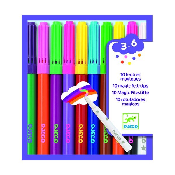 Zestaw 10 flamastrów z gumką Djeco Magic-image-1