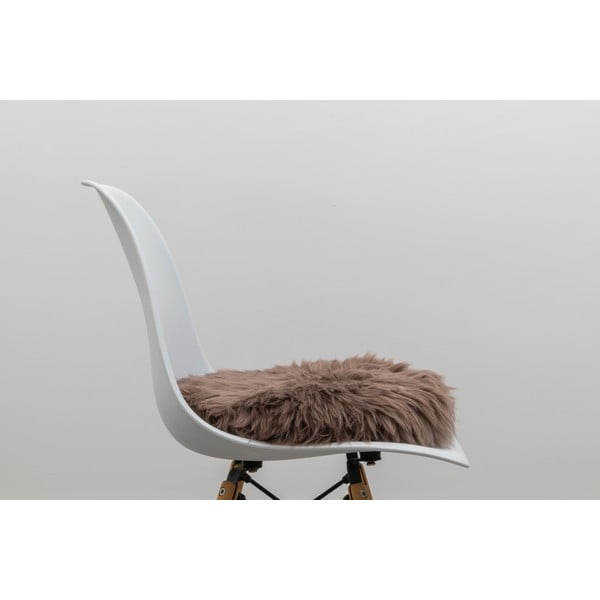 Brązowa poduszka na krzesło ze skóry owczej Native Natural Square, 40x40 cm-image-2