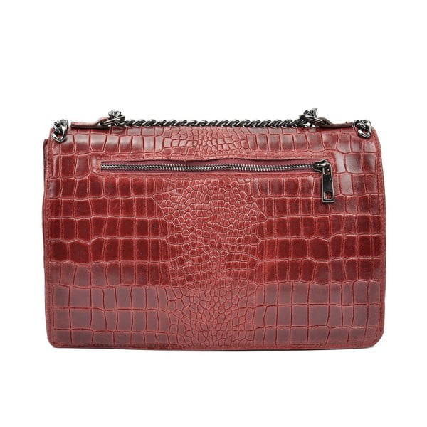 Czerwona skórzana torebka Carla Ferreri Chain-image-1