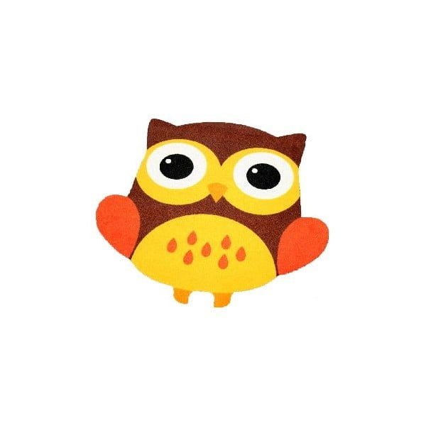Dywan Owls - brązowo-żółta sowa, 100x100 cm