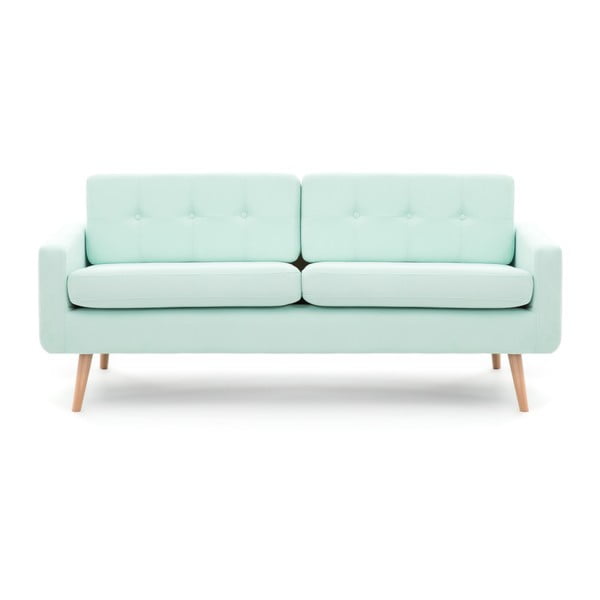 Pastelowo-zielona sofa 3-osobowa Vivonita Ina