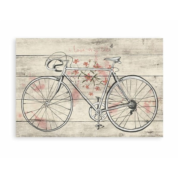 Tabliczka drewniana Really Nice Things Bicycle, 60x40 cm