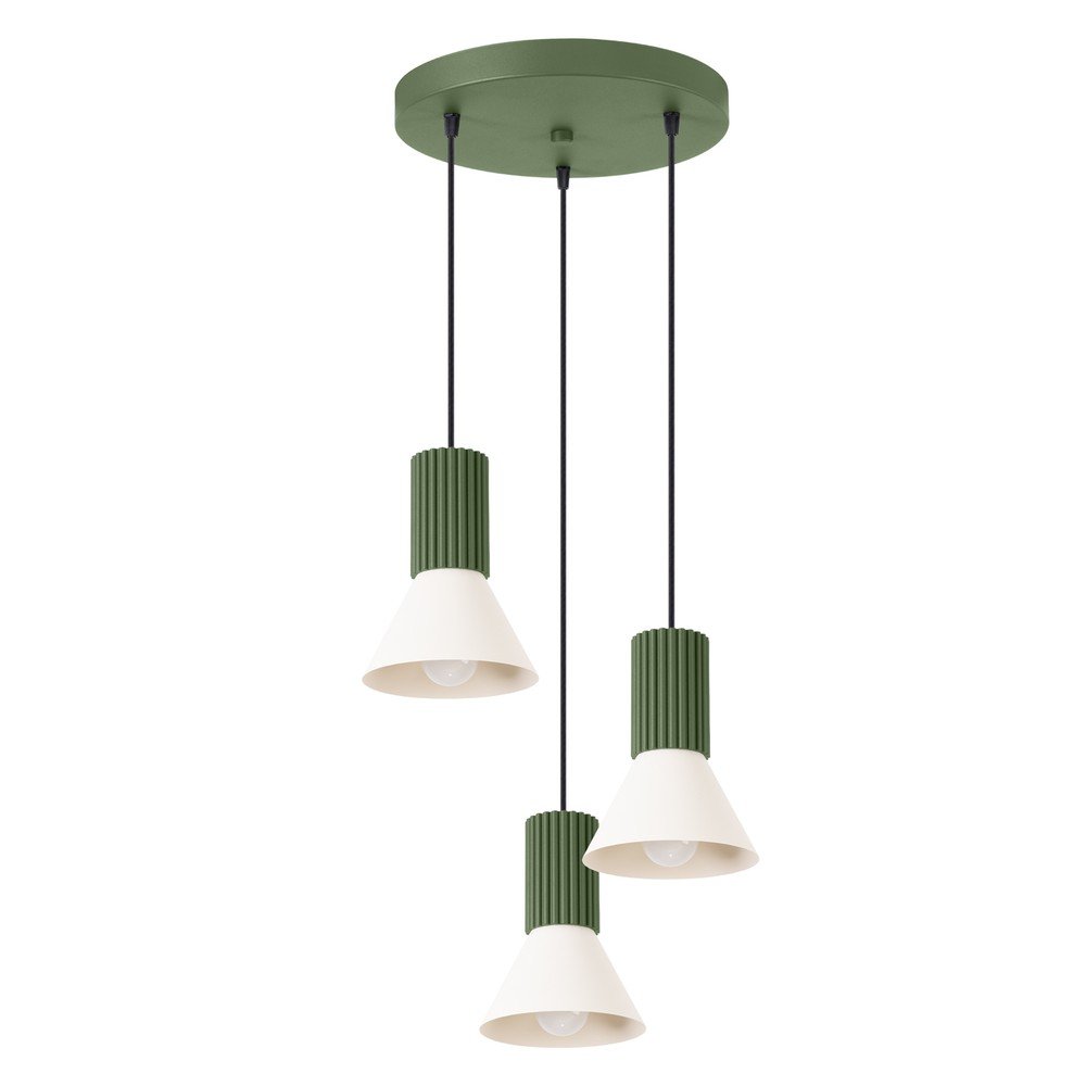 Zielona metalowa lampa wisząca ø 30 cm Niru – Sollux