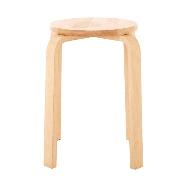Stołek z litego drewna kauczukowego w naturalnym kolorze Heva – Premier Housewares-image-2