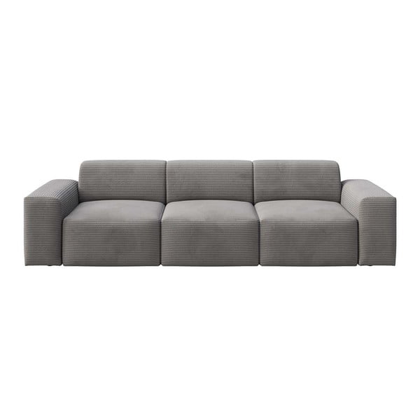 Szara sztruksowa sofa 285 cm Villet – Rodier