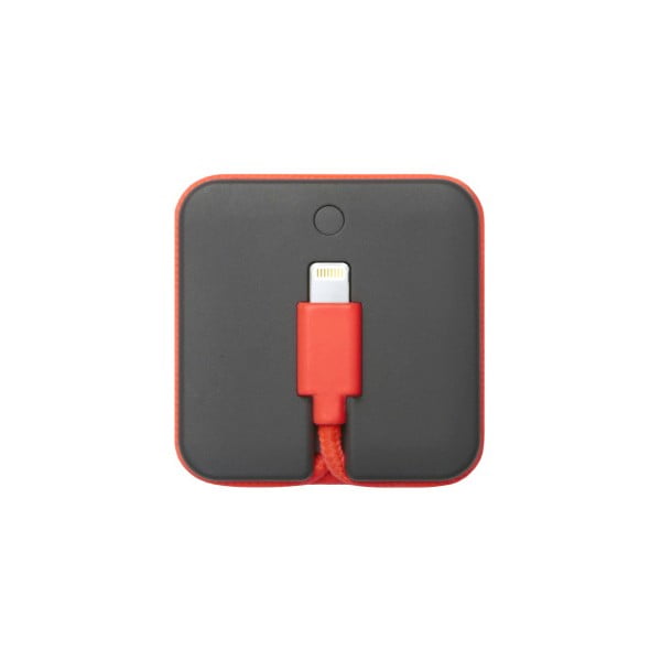 Szaro-różowy powerbank z kablem do ładowania Lightning iPhone Native Union Jump Cable, dł. 45 cm