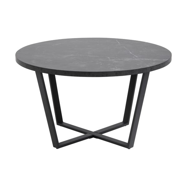 Czarny stolik z blatem w dekorze marmuru Actona Amble, ⌀ 77 cm-image-2