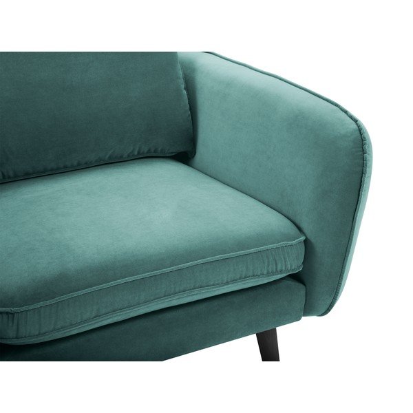 Morski aksamitny fotel z czarnymi nogami Kooko Home Lento-image-4