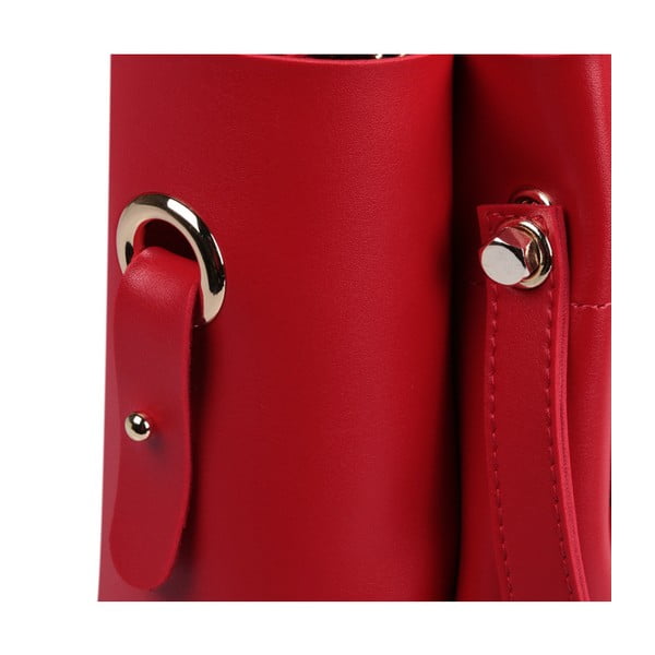 Czerwona torebka ze skóry ekologicznej Beverly Hills Polo Club Amy-image-4