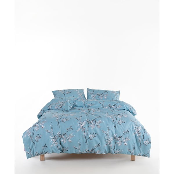 Niebieska pościel dwuosobowa z bawełny renforcé 240x220 cm Blue Floral – Mila Home Luxury