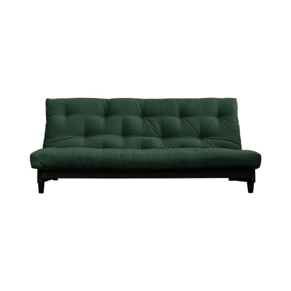 Sofa rozkładana z ciemnozielonym pokryciem Karup Design Fresh Black/Forest Green