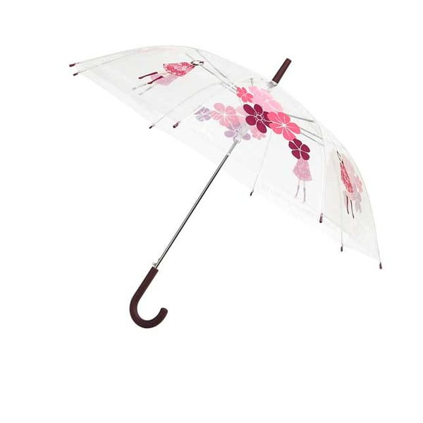 Przezroczysty parasol Ambiance Pink Flowers, ⌀ 103 cm