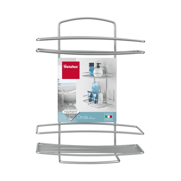Dwupiętrowa półka ścienna Metaltex Onda, 26x35 cm-image-3