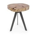 Czarno-naturalny stolik z blatem z drewna akacjowego ø 35 cm Aron – Bizzotto