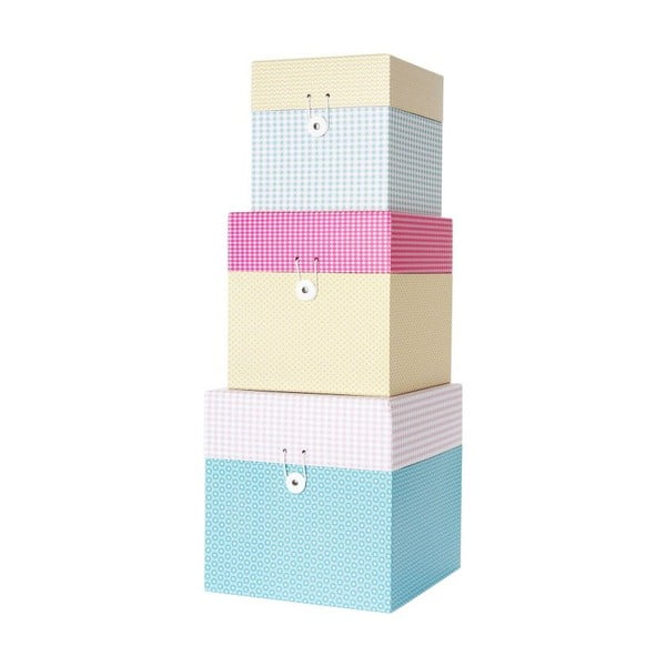 Zestaw 3 pudełek Grid Colour Box