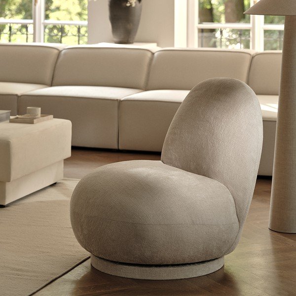 Biały fotel z materiału bouclé Chuck – Micadoni Home-image-1