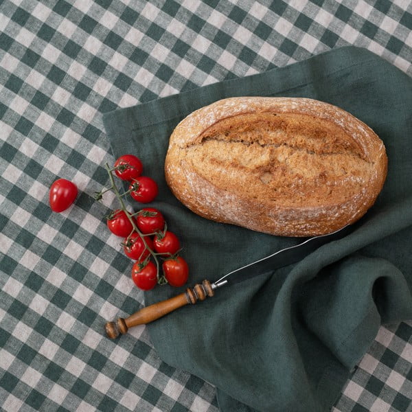 Lniana mata stołowa 35x45 cm Forest Green Gingham – Linen Tales-image-1