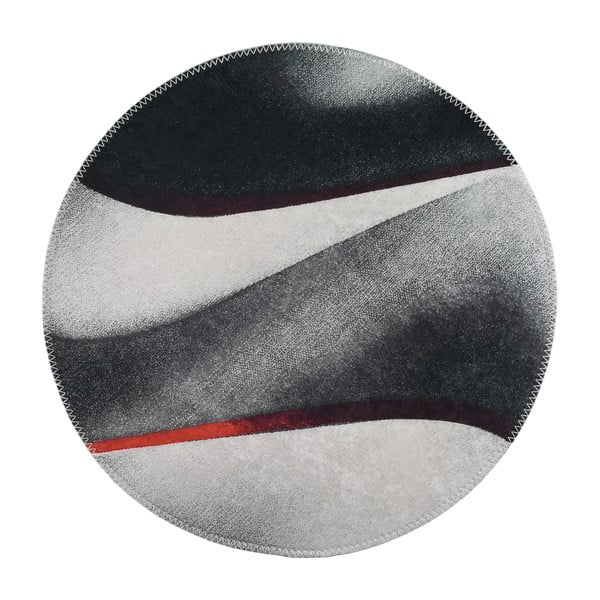 Czarno-biały okrągły dywan odpowiedni do prania ø 80 cm – Vitaus