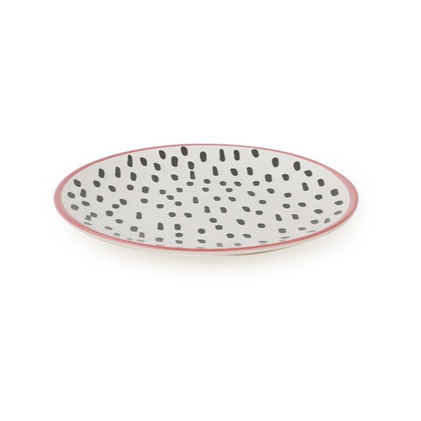 Zestaw 6 ceramicznych deserowych talerzy My Ceramic Brush Dots, 20 cm-image-2