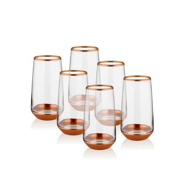 Zestaw 6 szklanek Mia Glam Bronze, 380 ml-image-1