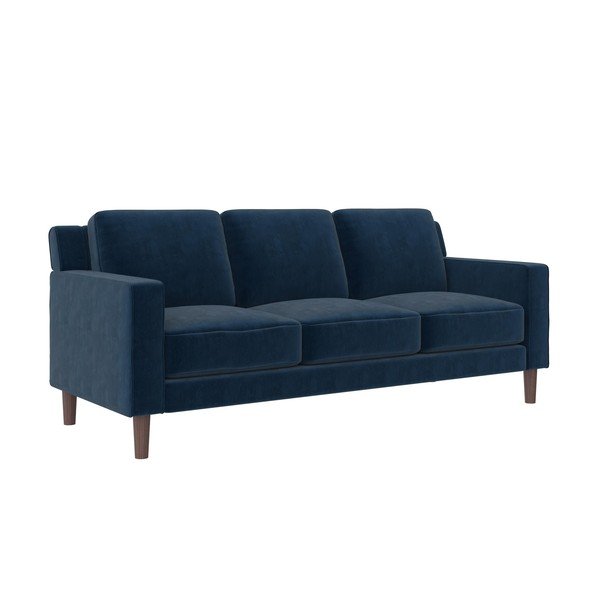 Niebieska aksamitna sofa 83 cm Brynn – Støraa-image-1