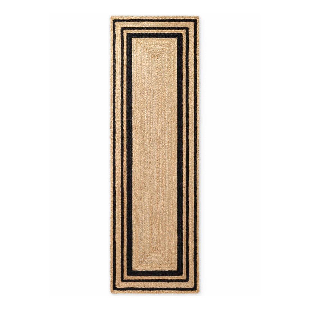 Czarno-naturalny ręcznie tkany dwustronny dywan z juty 70x200 cm Jutta – Hanse Home (zdjęcie 9)