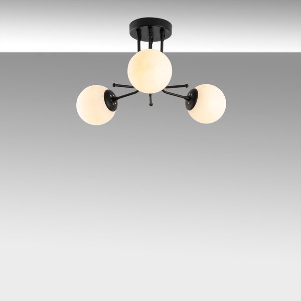 Czarna lampa sufitowa ze szklanym kloszem ø 15 cm Daisy – Opviq lights-image-4