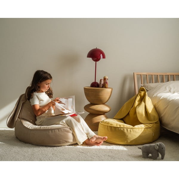 Żółty aksamitny dziecięcy worek do siedzenia Bunny – Wigiwama-image-4