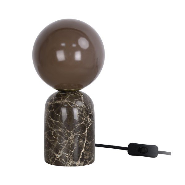 Ciemnobrązowa marmurowa lampa stołowa (wysokość 20 cm) Lazio Sphere – Leitmotiv