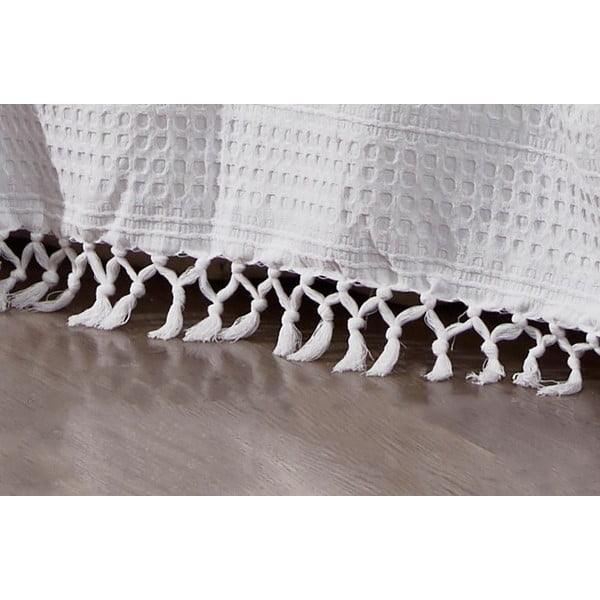 Biała bawełniana narzuta na łóżko dwuosobowe 220x240 cm Lotus – Mijolnir-image-1