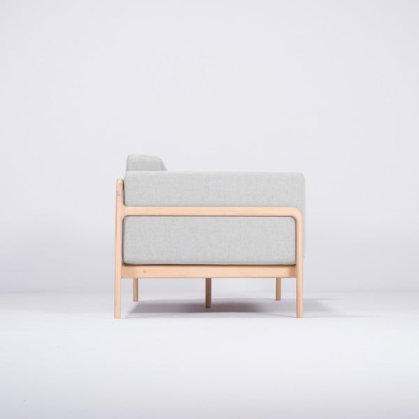 Niebieskoszara sofa z konstrukcją z litego drewna dębowego Gazzda Fawn, 180 cm-image-2