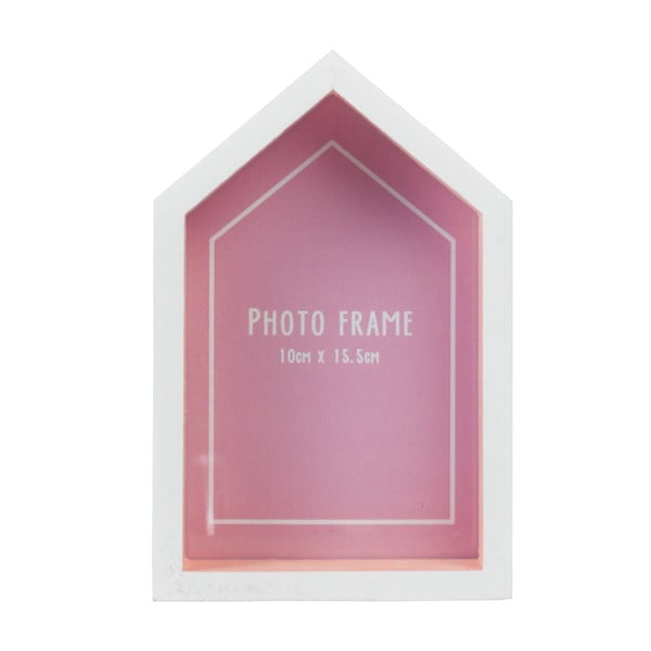 Różowa ramka na zdjęcia w kształcie domku Rex London Beach, 11x17 cm