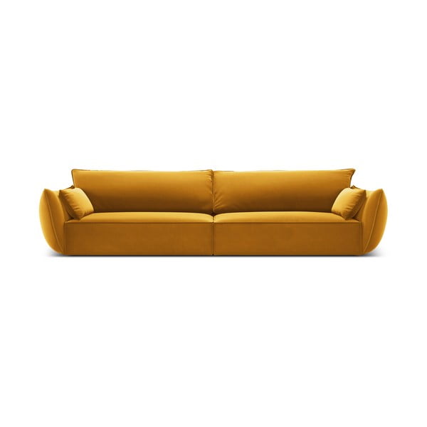 Musztardowa aksamitna sofa 248 cm Vanda – Mazzini Sofas
