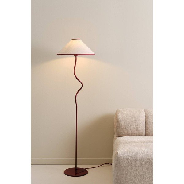 Czerwona/biała tekstylna lampa stojąca ze ściemniaczem (wysokość 148 cm) Juliet – Jotex-image-1